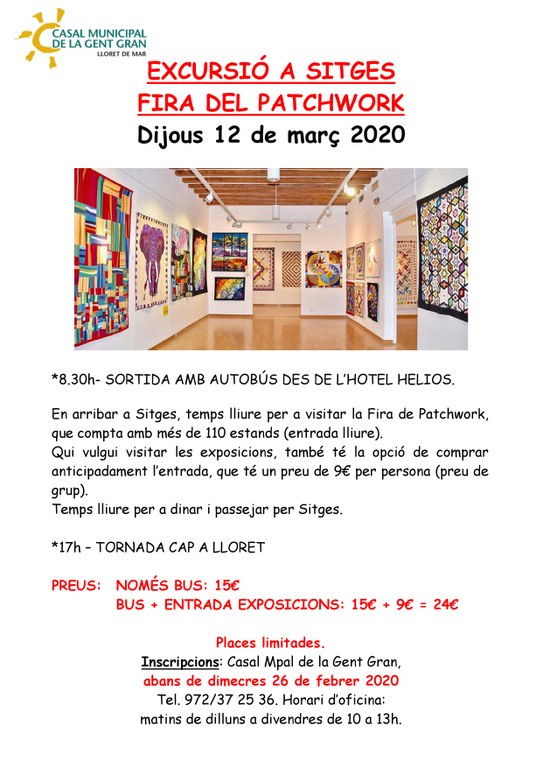 Excursió a Sitges: Fira del Patchwork Excursió a Sitges: Fira del Patchwork